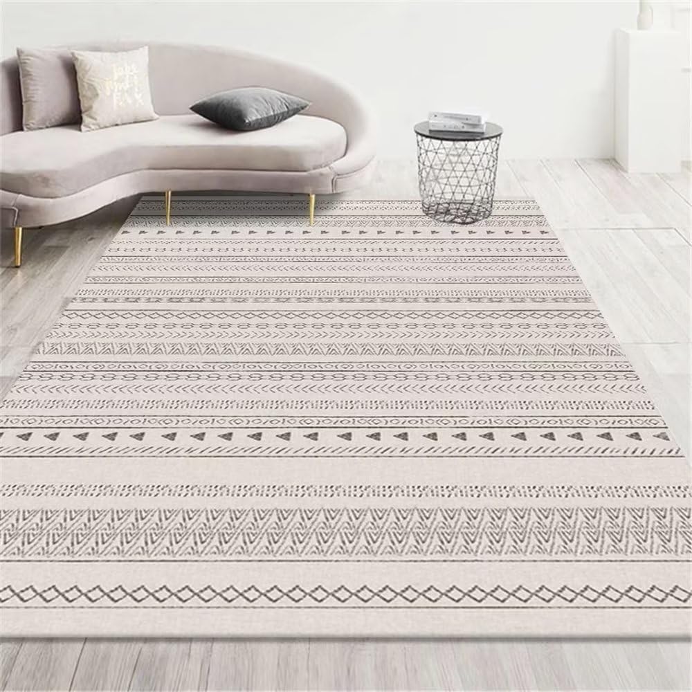 Tapis géométrique durable et résistant pour intérieur et terrasse