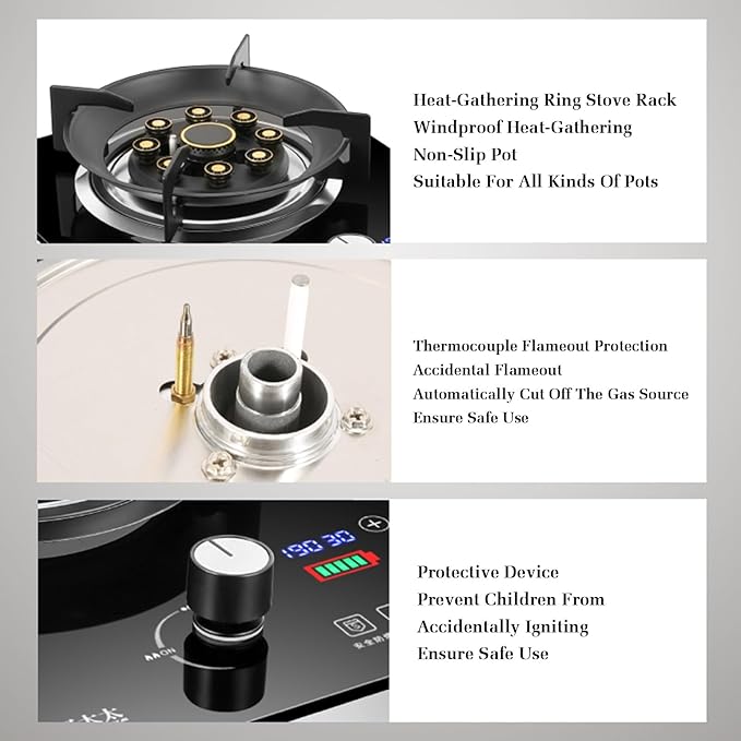 Estufa de Gas con 1 Puesto, Temporizador y Protección de Apagado miniatura 4