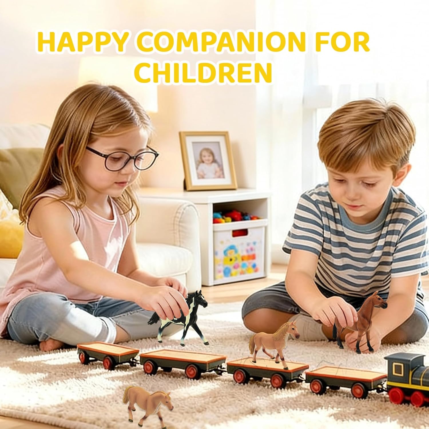 Horse Figurines 8PCS Plastic Toy Horses Farm Animal Toys for Kids Perfect as Horse Party Favors and Toddler Horse Toys