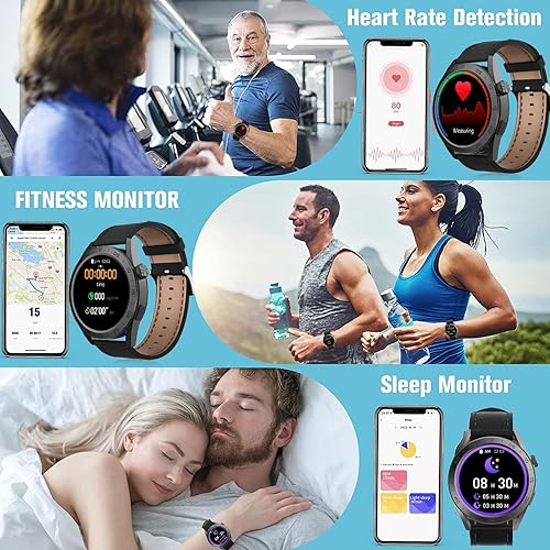Miniatura 5 de Aimery Reloj inteligente para hombres y mujeres, reloj inteligente con monitor de sueño de frecuencia cardíaca de oxígeno en sangre, reloj
