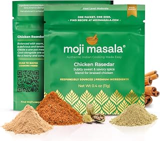 moji masala Indian Spice Kits – Chicken Curry Masala Spice Blends – Chicken Rasedar Spice Mix for Authentic Indian Food at Home – Indian Seasoning Set – 2-Packs Serve 6-8