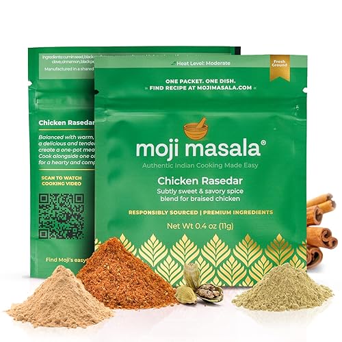 Vista 55 de Moji Masala Juego de especias indias – Paquete de 2 mezclas auténticas para pollo tandoori y coliflor Masala Cocina rápida, saludable, vegana