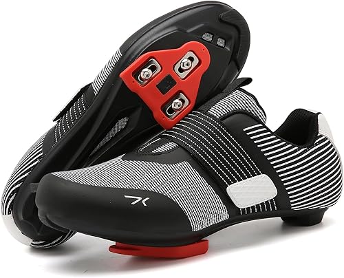 Zapatos de ciclismo para hombres y mujeres, compatibles con Peloton preinstalados con tacos Delta, zapatos de ciclismo para montar en bicicleta