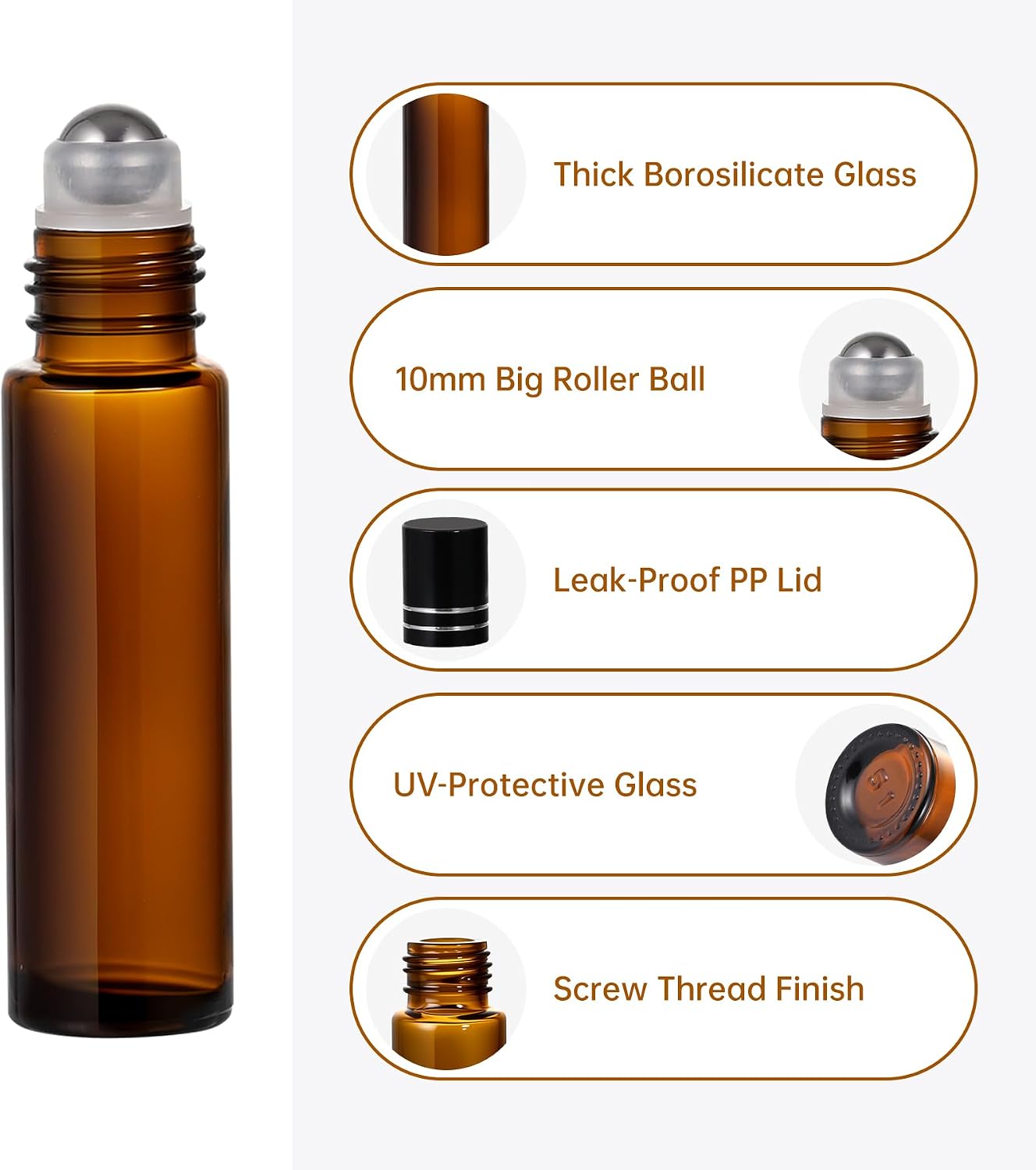 16 Pack Essential Oil Roller Bottles,with Stainless Steel Roller image 5