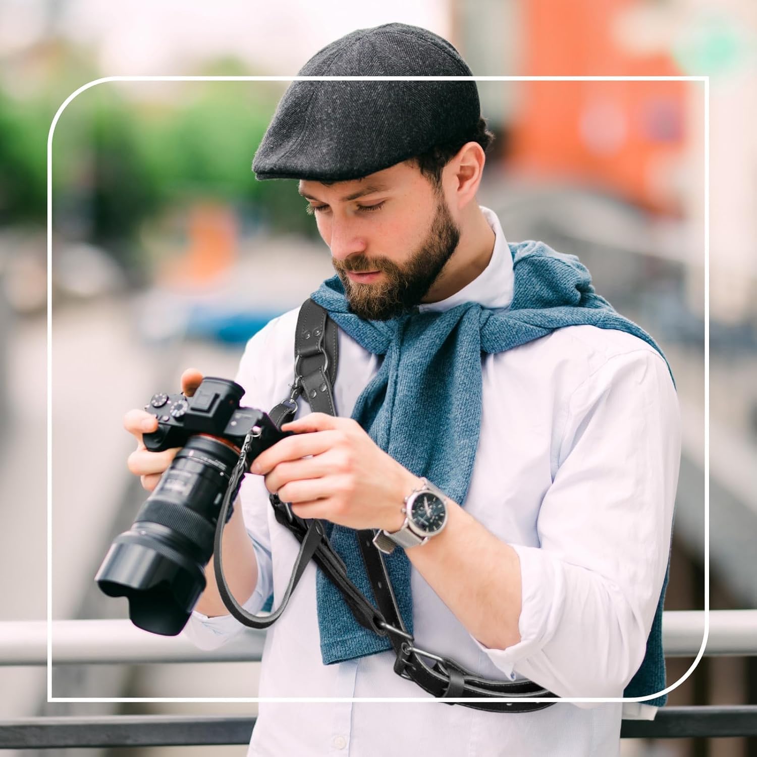 Leather Camera Harness for 1 Camera,Single Camera Strap for Photographers,Camera Shoulder Strap Quick Release DSLR