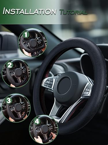 Miniatura 5 de LRITER Funda para volante de automóvil, material de silicona antideslizante, múltiples opciones de color, funda universal para volante de repuestos