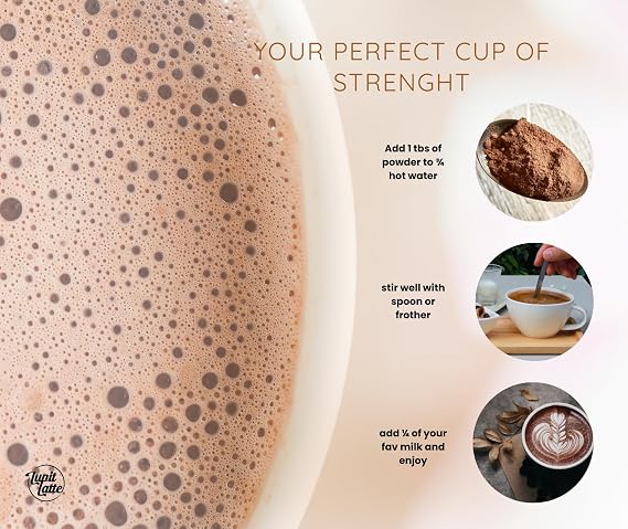 Lupit Pole Power Latte Plant-Based Pre-Workout Energy Blend with Lions Mane, Guarana, MCTs, Zero Added Sugar