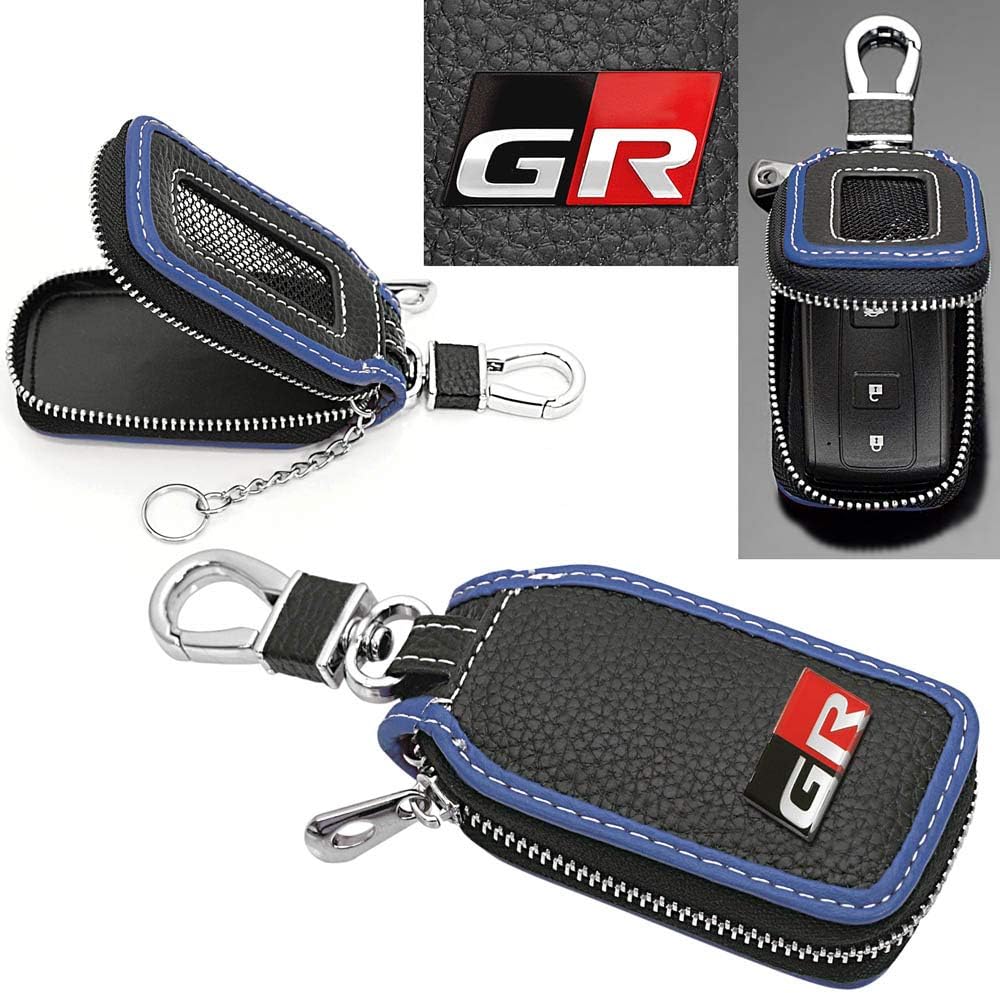 Amazon トヨタ車 タイプ12gr トヨタ Gr キーケース ブラック ブルー トヨタ Gr 純正 エンブレム キーホルダー 窓付 スマートキー対応 牛革製 ブラガ キーケース キーホルダー 車 バイク