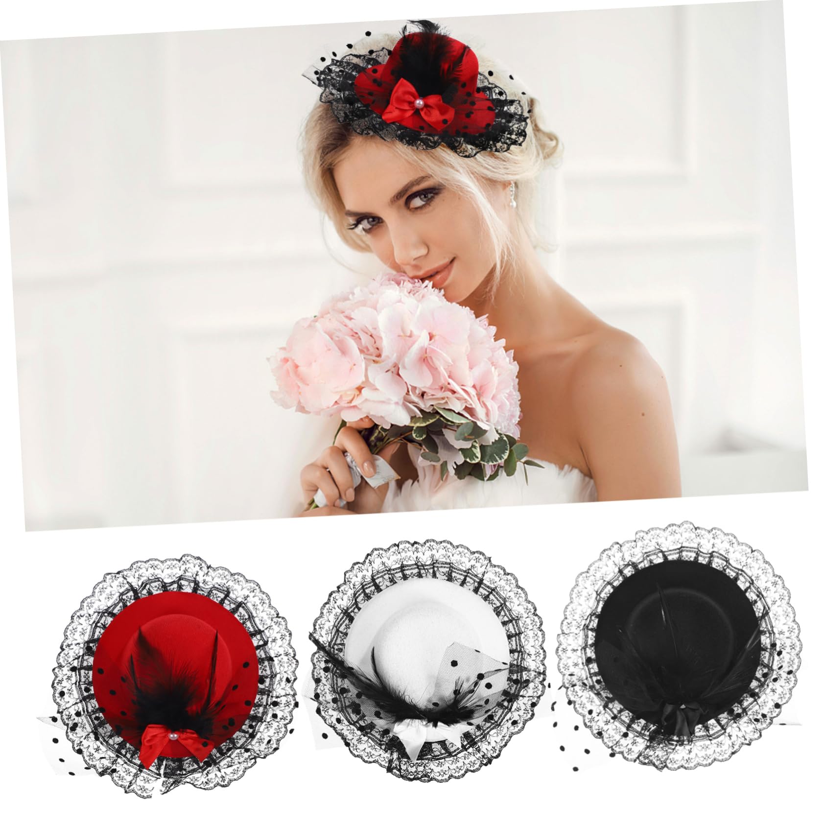 minkissy Sombrero Accesorios Para El Cabello Pequeño Malla Elegante De Moda Señoras Fascinador De Mujeres Sombreros De Evento Fascinator Sombreros Pluma