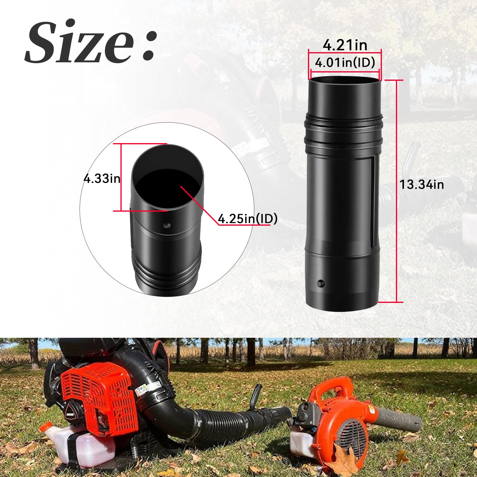 593854201 Tubo giratorio (1 unidad-negro) compatible con soplador de mochila EBZ8550, EBZ8550RH