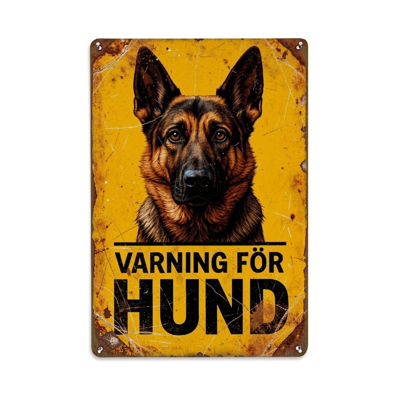 Warning For Dog Sign Retro Metal Tin Sign, Vintage Metal Poster for home, Gaming Room, Studio Workshop,Bar,Garage Wall Art Decor 8x12 Inch