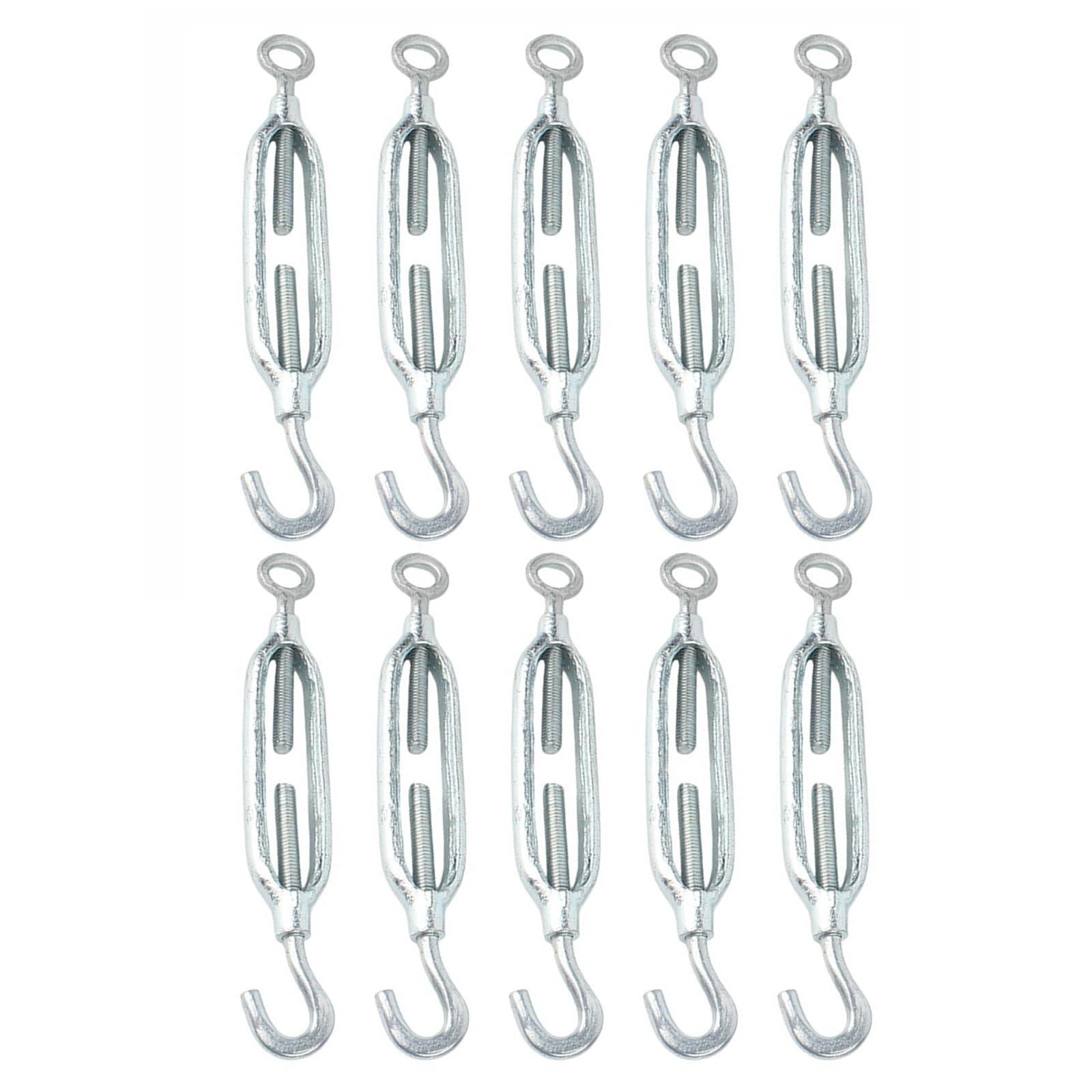 Śruba napinająca M12 ze stali ocynkowanej z oczkiem i oczkiem/hakiem i oczkiem/hakiem i hakiem do lin napinających, lin i łańcuchów((eye-hook) M12,10pcs)