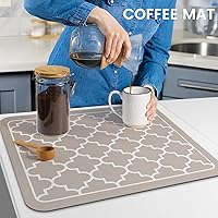 Vista 7 de WISELIFE Dish Drying Mat Super Absorbent Drying Mat Large Dish Drying Mats for Kitchen Counter Easy Clean Dish Mat Kitchen Drying Mat15"x 18