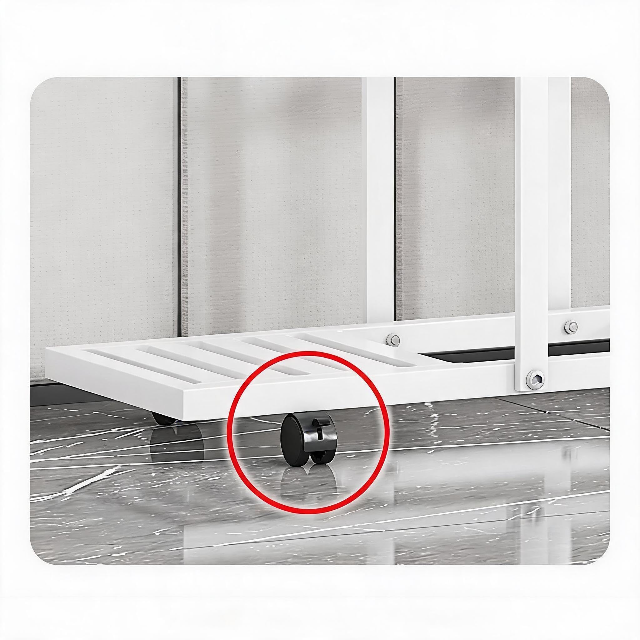 Garvee Porta Piante da Interno ed Esterno, Scaffale per Piante in Ferro per Vasi, Supporto Fiori con Ruote, Espositore Piante Salvaspazio per Soggiorno, Balcone e Giardino (7 Livelli (Bianco))