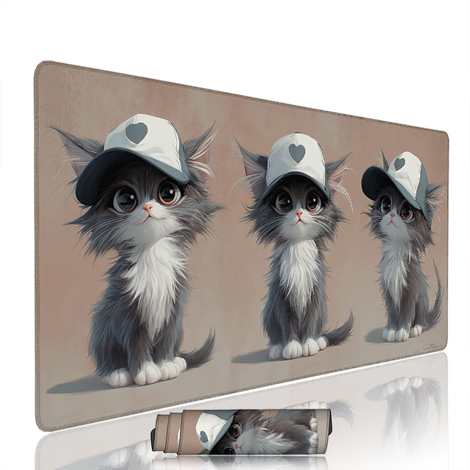 Podkładka pod mysz dla kota podkładka pod mysz do gier na biurko XXL 1200 x 600 x 3 mm podkładka pod mysz gumowa podkładka dla zwierząt duża podkładka pod rękę dla graczy akcesoria wodoodporne PC, do