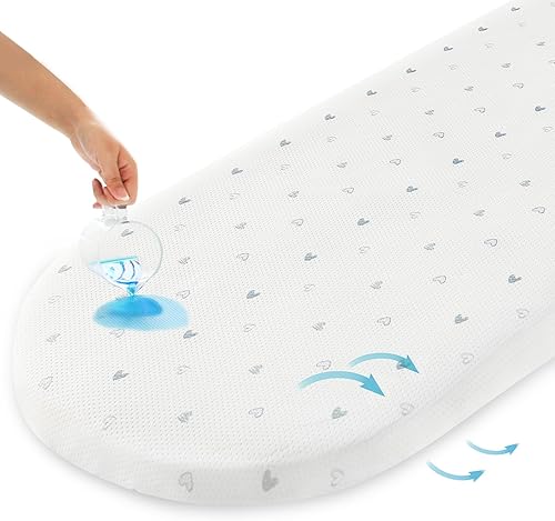 Protector de colchón para moisés (15 x 30 x 0.8 pulgadas), apto para Dream On Me Lacy, movimientos relajantes de Fisher-Price y Baby Delight Slumber