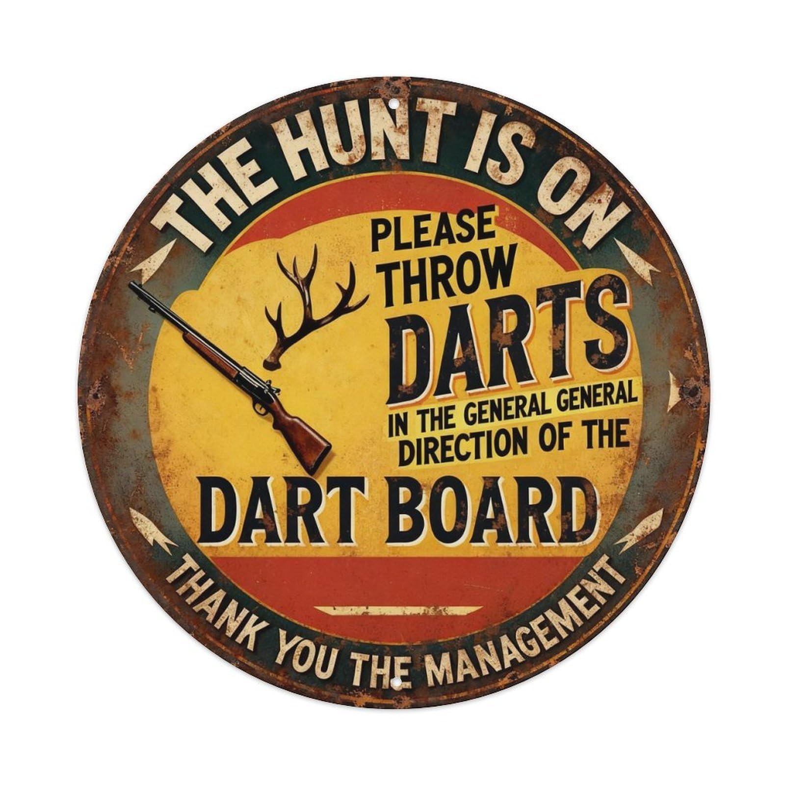 The Hunt Is on Metal Tin Sign Plaque
