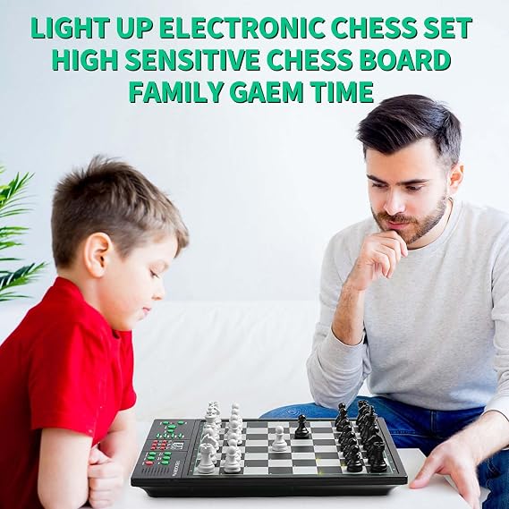 Light Up Electronic Chess Board, Move Auto Sensing Smart Computer Chess Set