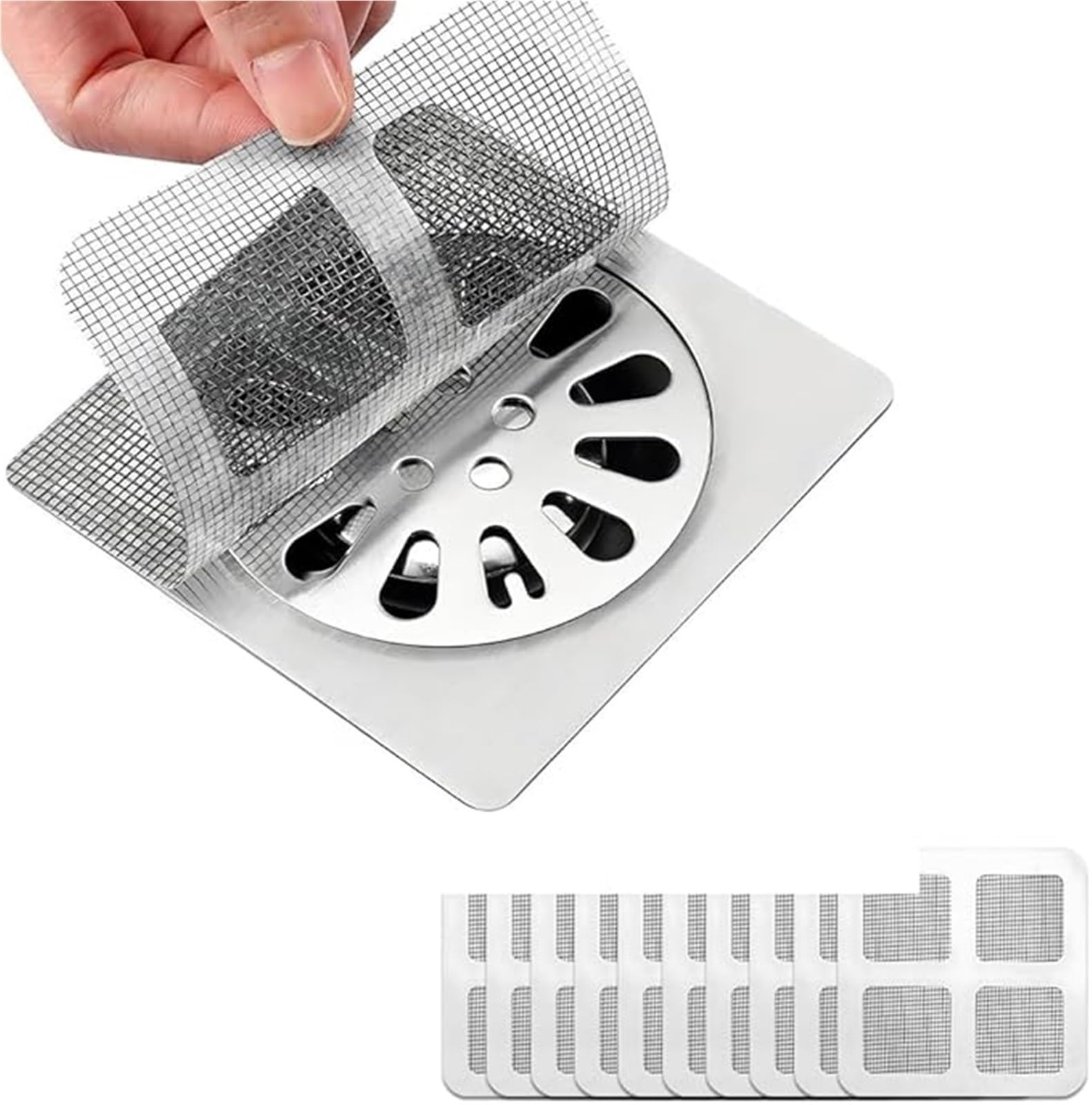 Disposable Shower Drain Hair Strainer, Insect-Proof Hair Catcher for Bathroom and Bathtub, 10cm, 100 Pack