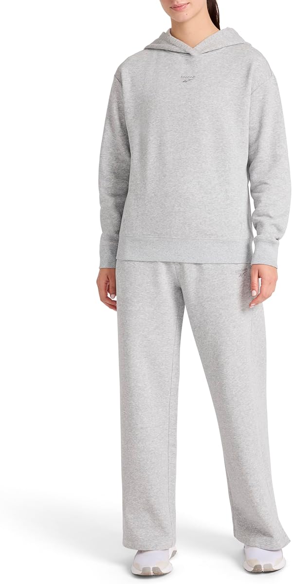 Reebok Swift - Conjunto de sudadera con capucha para mujer, ajuste estándar, tejido de algodón y poliéster de peso medio