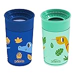 Dr. Brown\'s Polypropylene (PP) Milestones Cheers 360 Sippy Training Cups for Babies and Toddlers - Blue/Green - 10oz - 2-Pack - 9m+