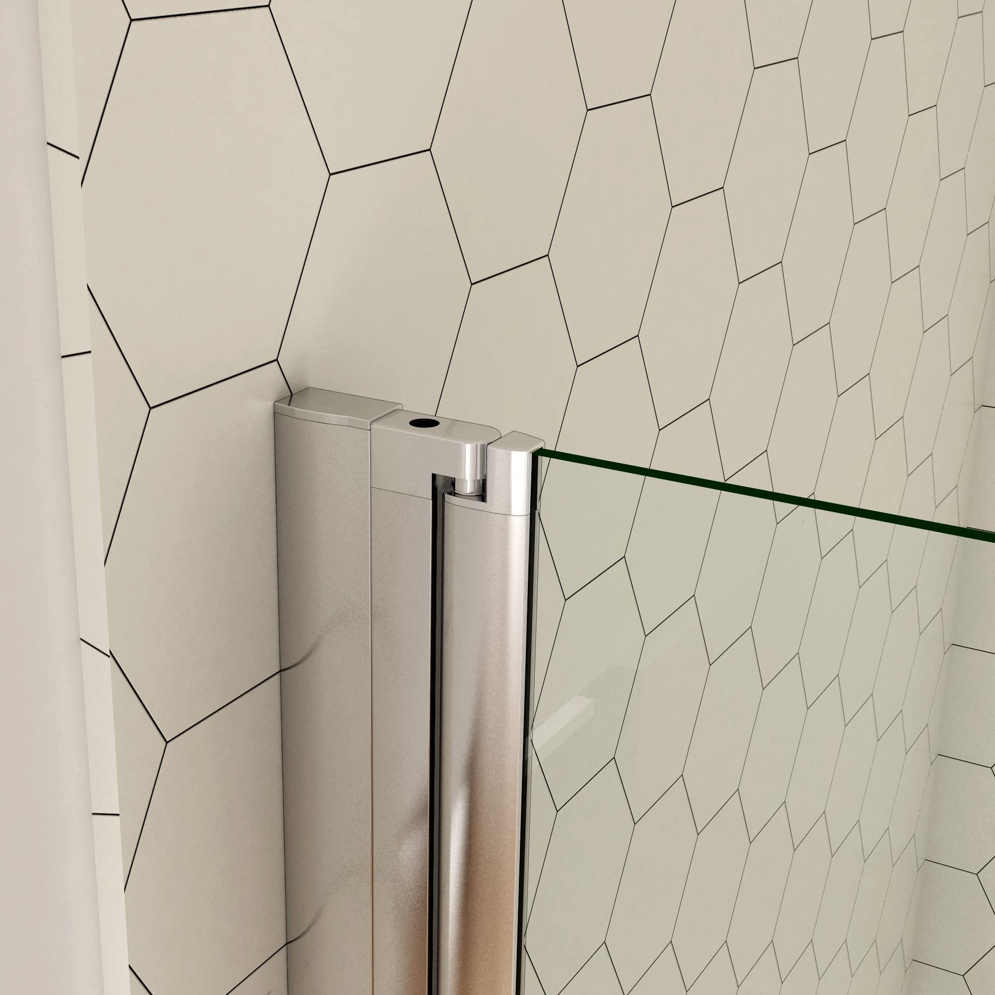 Ducha Casa 70x195cm Mampara de ducha frontal abatible dos hojas, 6mm cristal templado antical, marco de aluminio cromado