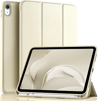Akkerds Compatible with iPad A16 11th Generation Case 11 Inch 2025, for iPad 10th Generation Case 10.9 Inch 2022 with Pencil Holder, Slim Trifold Stand Protective Cover with Soft TPU Back, Starlight