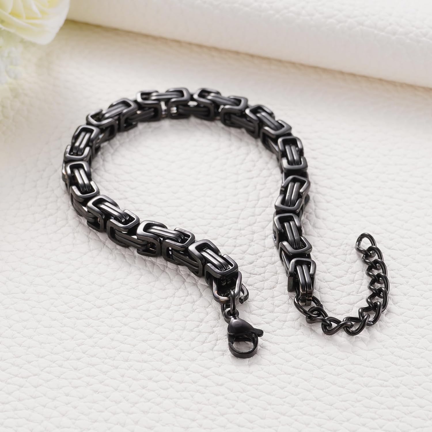MIXJOY To My Son Gift from Mom, Stainless Steel Cuban Bracelet, Proud of You, Mom to Son I Love You Gifts, Sentimental Quote I Closed My Eyes Gift for Son's Wedding Day, Graduation, Birthday, Black