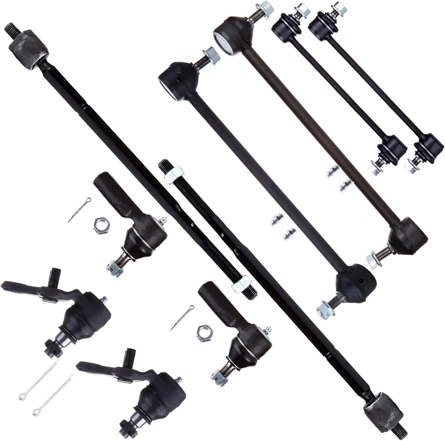 SCITOO 10-PC SET Suspension Kit For Lexus ES300 For Toyota Avalon Camry Solara Front Sway Bar End Link,Inner Tie Rod End,Lower Ball Joint,Outer Tie Rod End,Rear Sway Bar End Link