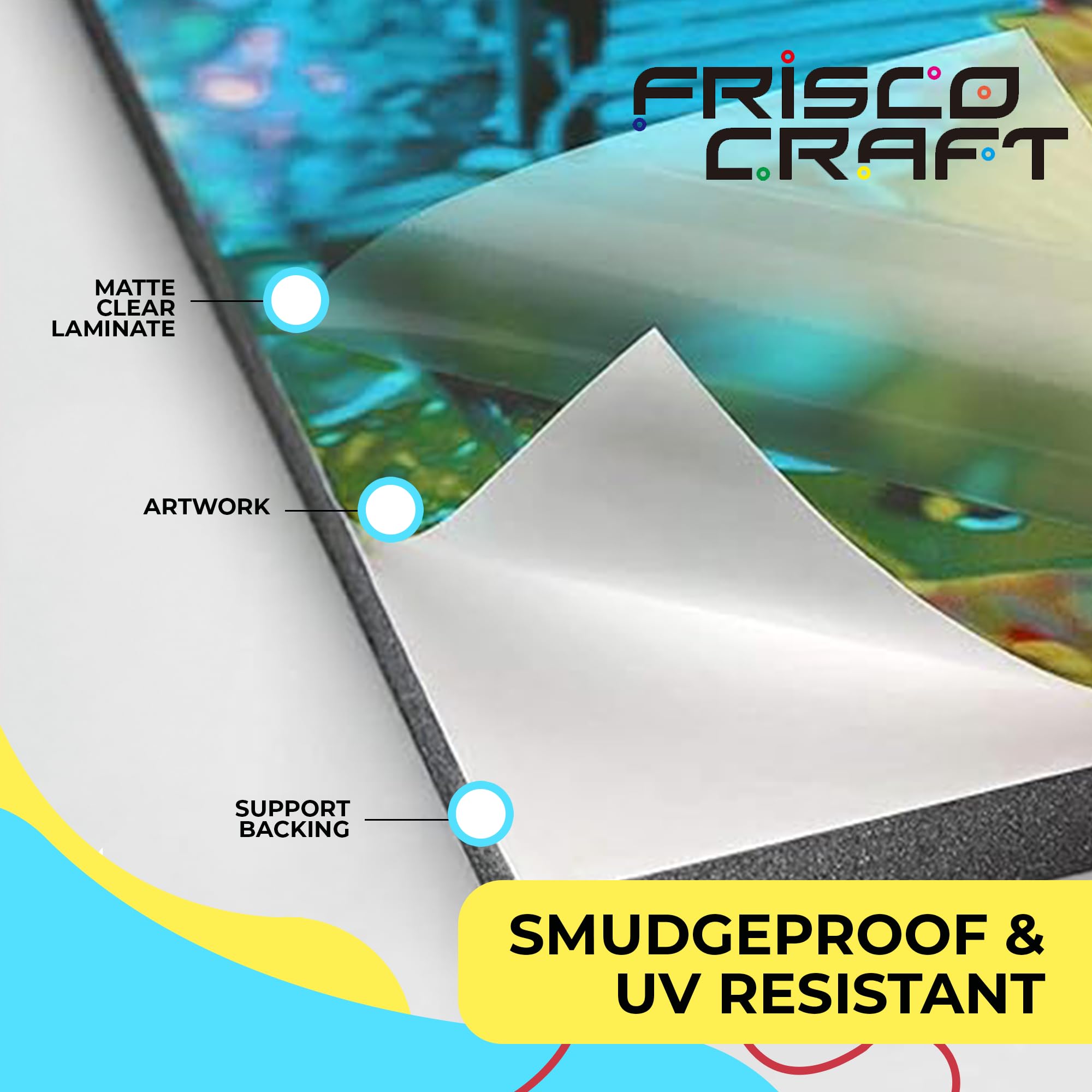 Frisco Craft Rollo de laminado autoadhesivo transparente mate, hojas autoadhesivas para calcomanías, calcomanías, fotos y más, sin sellado térmico, hojas mate y transparentes (12 pulgadas x 30 pies)