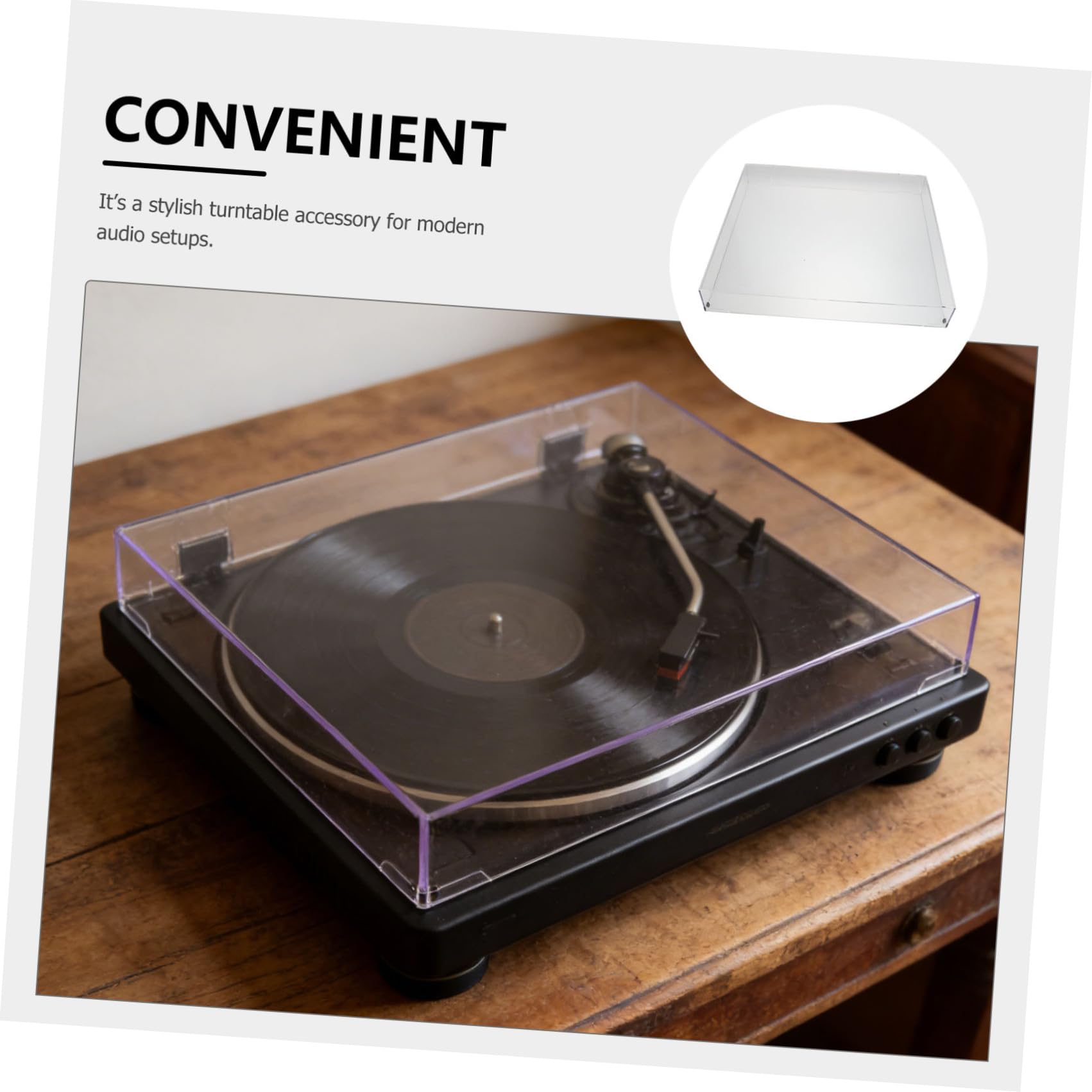 GALPADA Coperchio Antipolvere Rigido Trasparente in Acrilico per Vinili 41x33x6 Cm, Copertura Protettiva per Componenti Stereo, Protezione Antipolvere Totale per Apparecchiature Audio