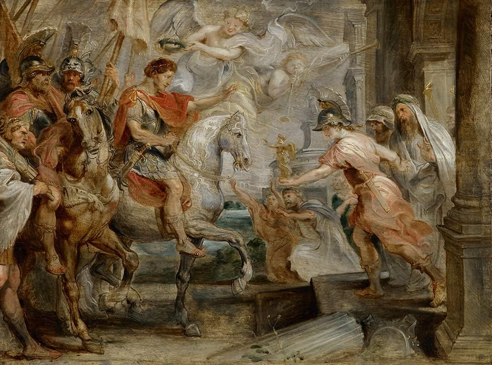 ArtDirect Peter Paul Rubens 18x14 Gold Ornate Frame and Double Matted Museum Art Print Titled: Triumphant Entry of Constantine into Rome (1621)