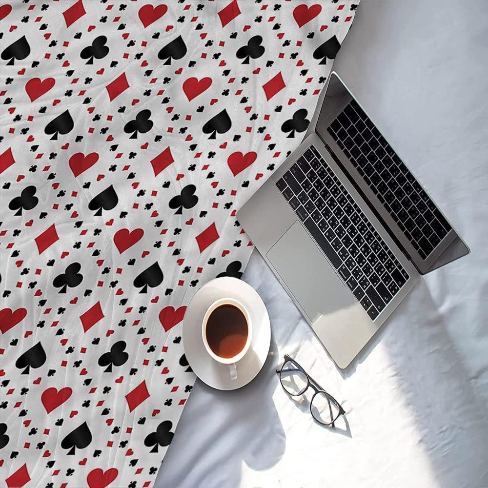 Gifts Blanket, Casino Baby Muslin Swaddle Blanket, Tourist Poker Cards, Fluffy and Comfortable, 50 x 60inches, Suitable for Adults and Children,