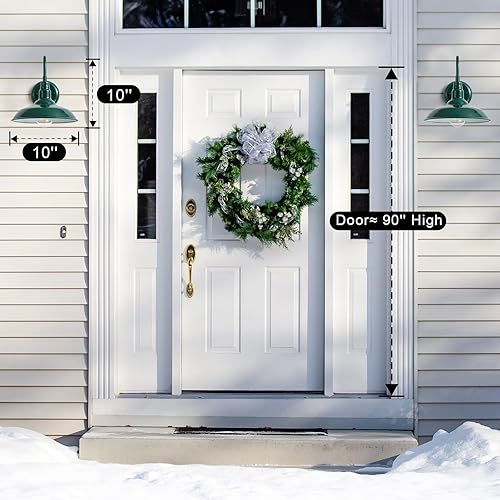 Miniatura 4 de Lámpara de granero de cuello de cisne para exteriores con montaje en pared, luces de porche exterior de cúpula de 10 pulgadas para granja, aplique