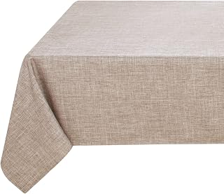 Fitable Nature Faux Linen Tablecloth Rectangle 60x102 Inch for 6 Ft Tables