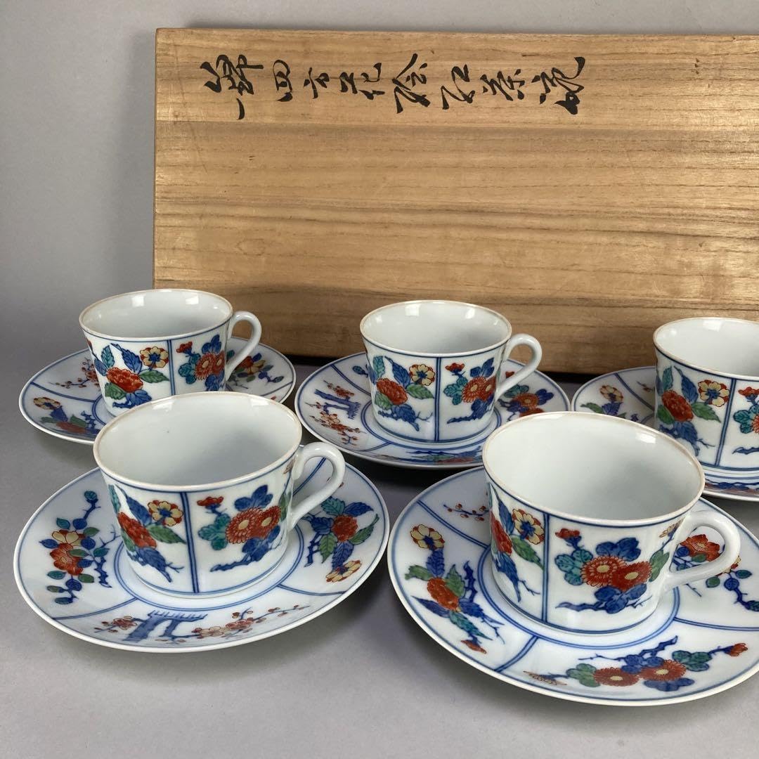 十二代 今泉今右衛門「錦四方花絵紅茶碗」 五客 Amazon.co.jp: 十二代 今泉今右衛門「錦四方花絵紅茶碗」 五客