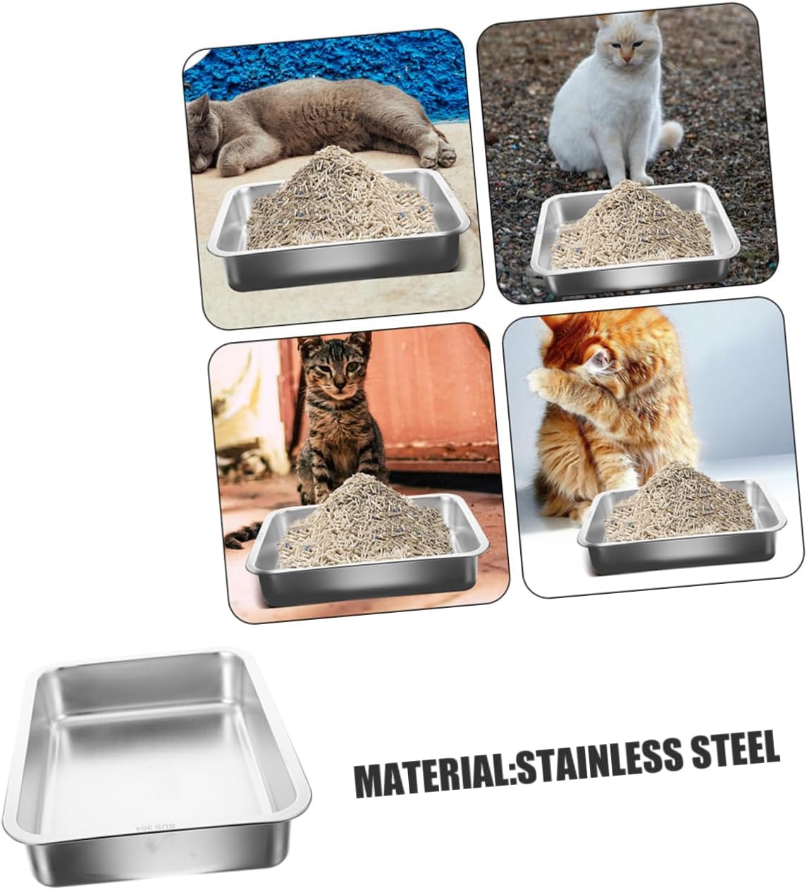 Mipcase Cat Litter Box for Kittens Open Design Litter Holder Portable Easy Maintenance for Small Cats