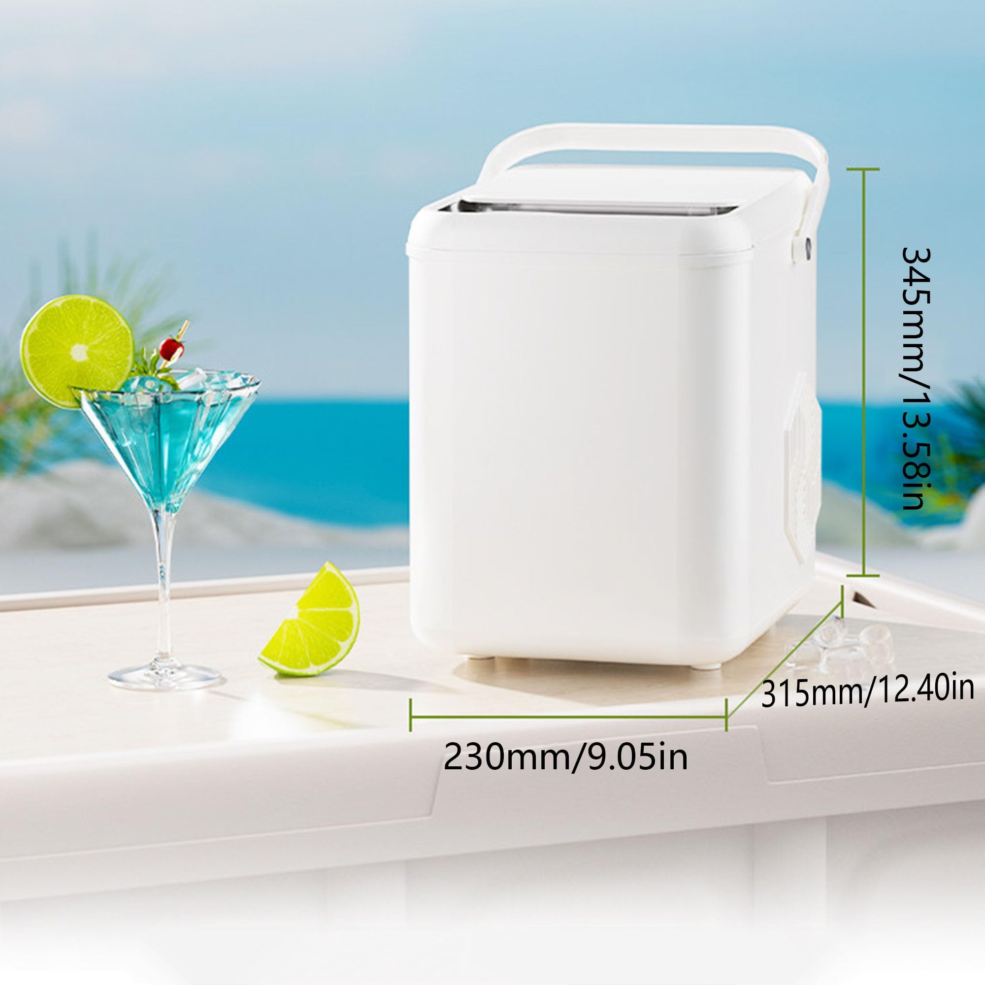 Mini Produttore Di Ghiaccio,produttore Di Ghiaccio Domestico,6min Produzione Ghiaccio,tubi Autopulenti,15kg/giorno,Adatto A Case,Cucine,Feste,Camper