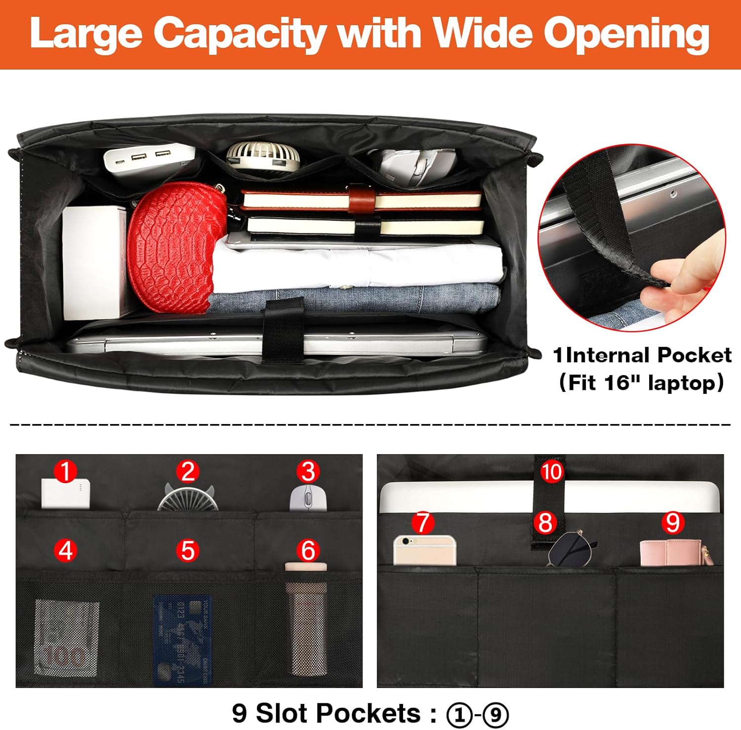 ITIEZY Utility Tote Bag for Women with 15/18 Pockets - Large Teacher Tote Bag with Zipper Compartment Nurse Bags for Work - Image 5