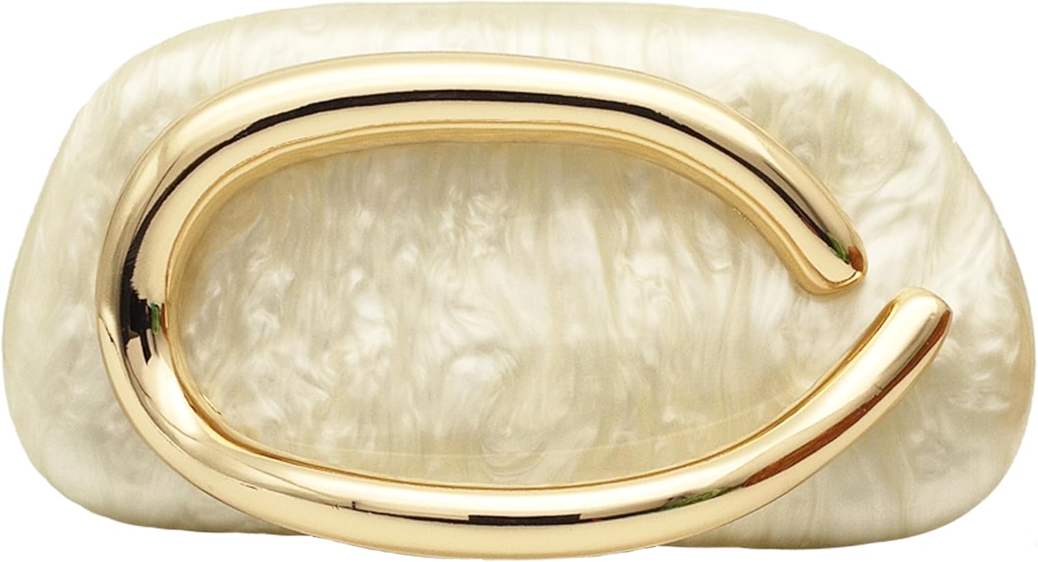 MAIRLOM Clutch Purses for Women Formal, Acrylic Evening Bags with Chain, Trendy Metal Handle Purses for Wedding Party