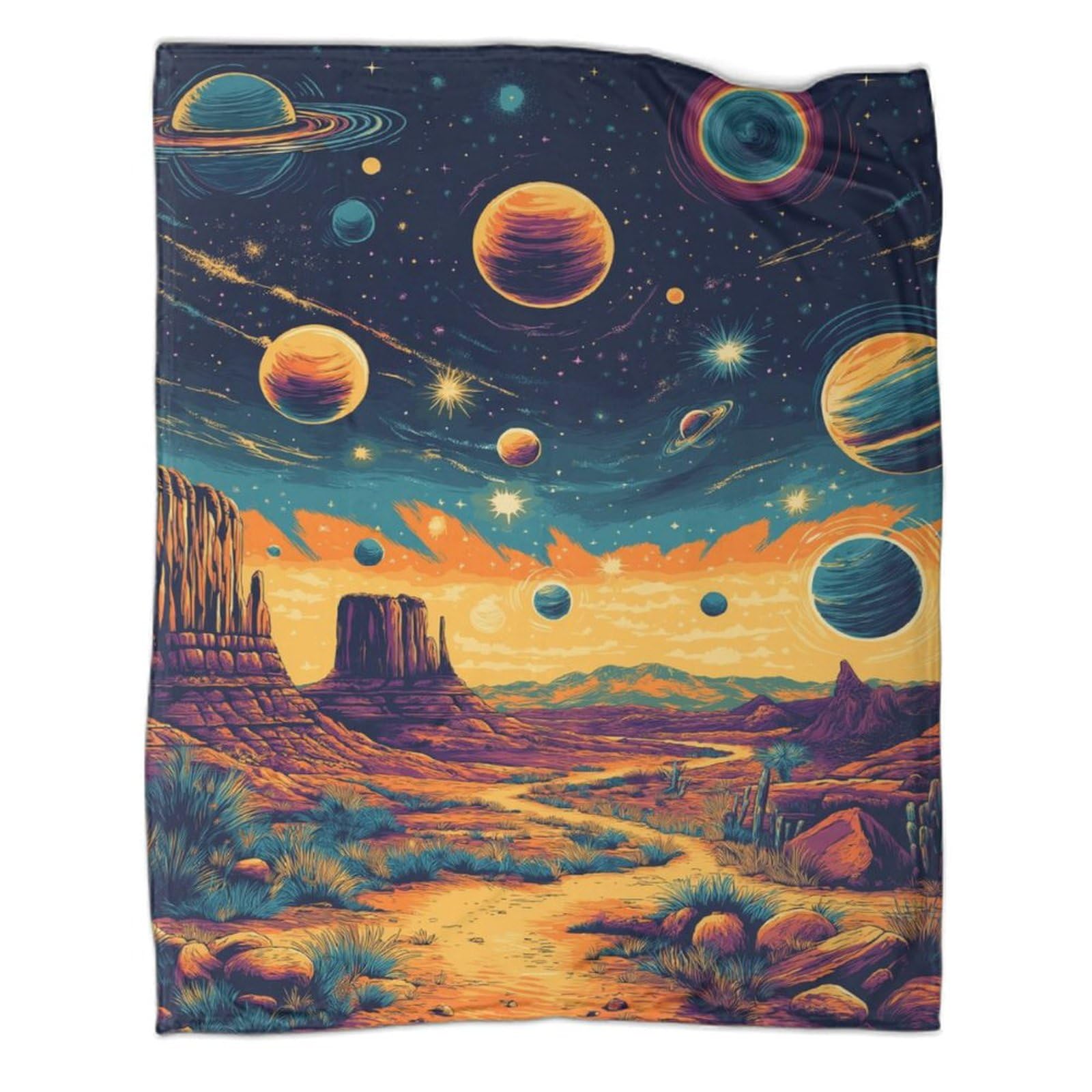 Couverture Cosmic ciel étoilé chaude et douce 150x200 cm pour adultes et lit