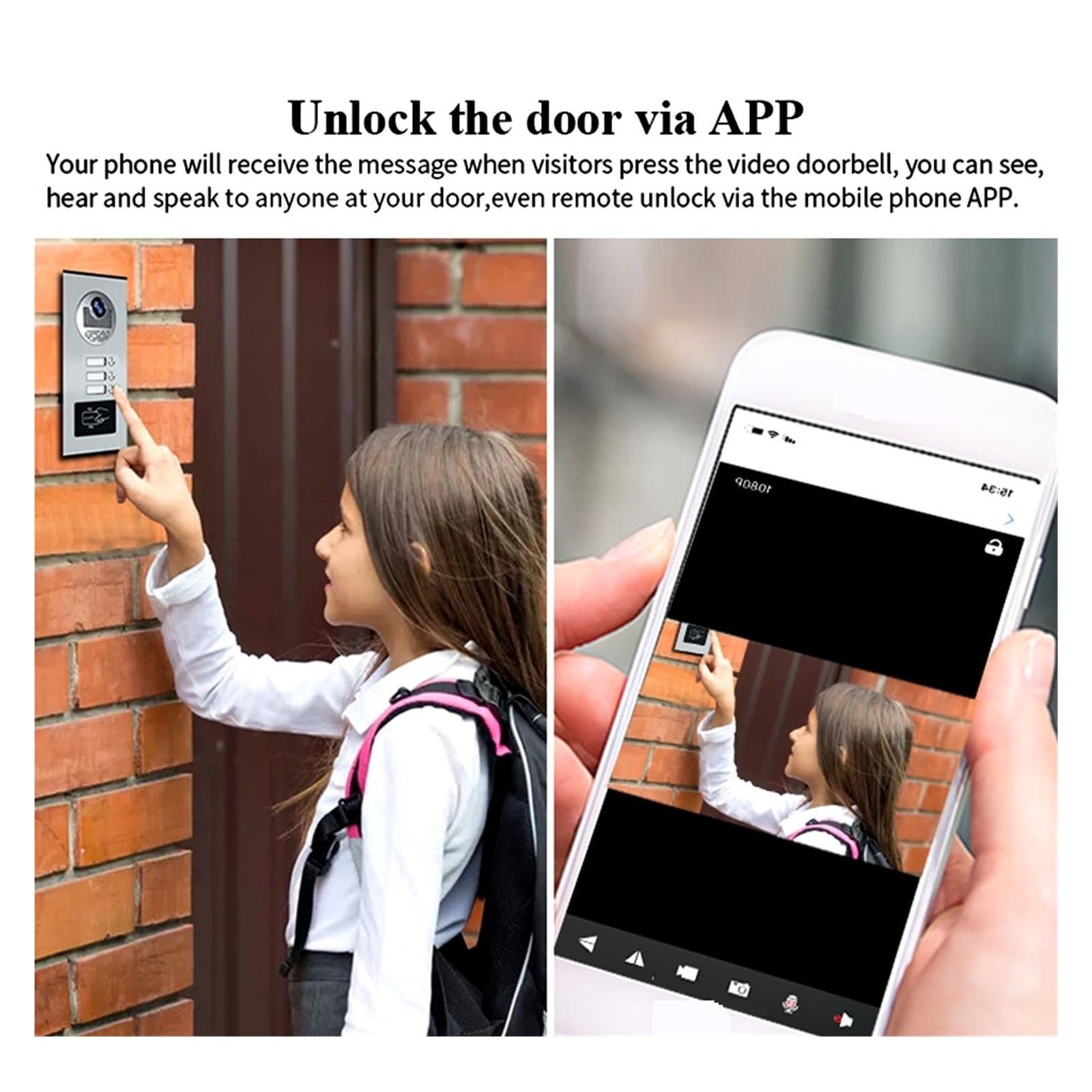 Sonnette sans fil Interphones Vidéo Intelligents For La Maison Wifi Sonnette D'entrée De Porte Vidéo Avec 2/3/4/6/8 Boutons De Panneau D'appel Anneau Interphone Dans La Maison Privée pour le bureau de