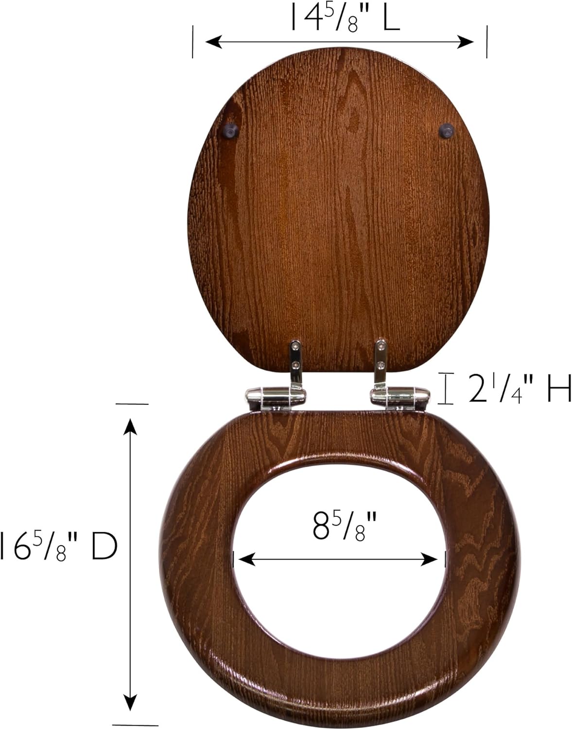 Design House Dalton Wooden Round Soft Close Toilet Seat, Java Brown, Quick Release, Easy to Install – Design House 561241-JV