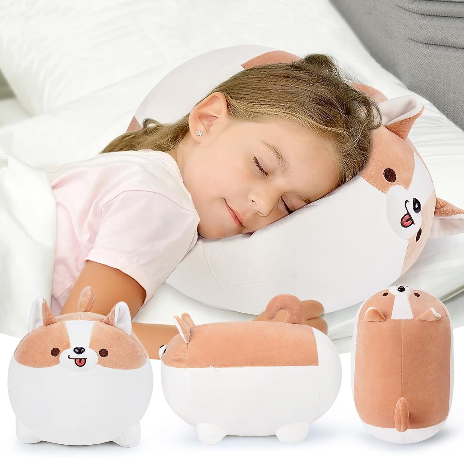 Auspicious beginning Shiba Inu Plush Pillows-16'' Corgi Plushie Stuffed Animals Giant Corgi Plush, Dog Plush Pillow Hugging Pillow Cushion Soft Shiba Plush Toy Big Stuffed Animals