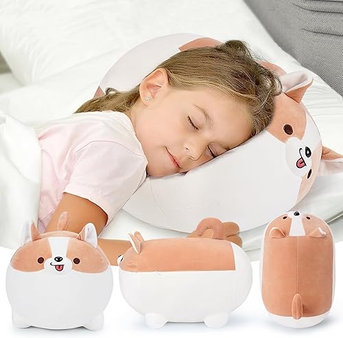 Miniatura 7 de Shiba Inu - Almohadas de peluche de Corgi de 20 pulgadas, animales de peluche gigantes de Corgi, almohada de felpa para abrazar, cojín suave de