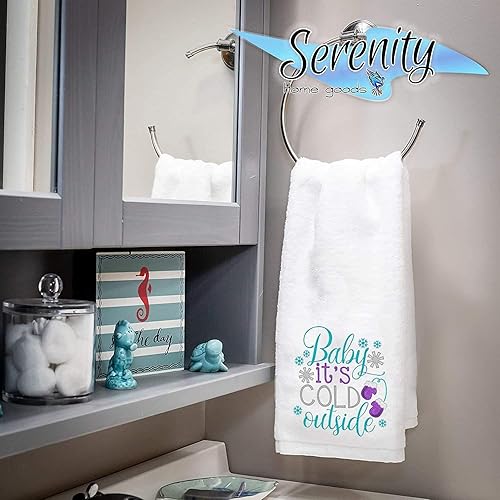 Miniatura 2 de Christmas Decor  Decorative Kitchen and Bath Hand Towels  It's To A Lot  Winter Novelty  White Towel Home Holiday Decorations  Gift Present (Baby
