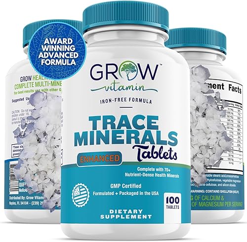Trace Minerals Complejo mejorado  Completo con más de 70 minerales de salud densos en nutrientes  Ingredientes 100 naturales  Sin hierro  Todo en