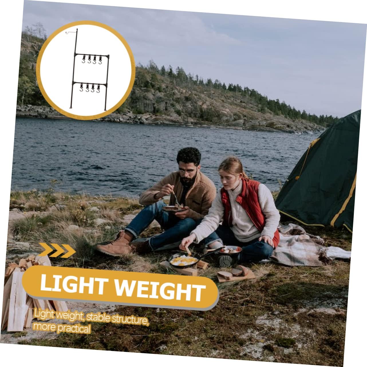 Mipcase Versatile Camping Desktop Hanger Light Hook Camping Light Stand Table Portable Rack Outdoor Supplies Supply