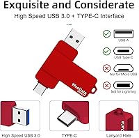 Vista 5 de Unidad Flash USB C de 64GB 3.0 con Puerto Tipo C y Tipo A, Unidades Flash USB C de Almacenamiento y Respaldo para Teléfonos Inteligentes con Función