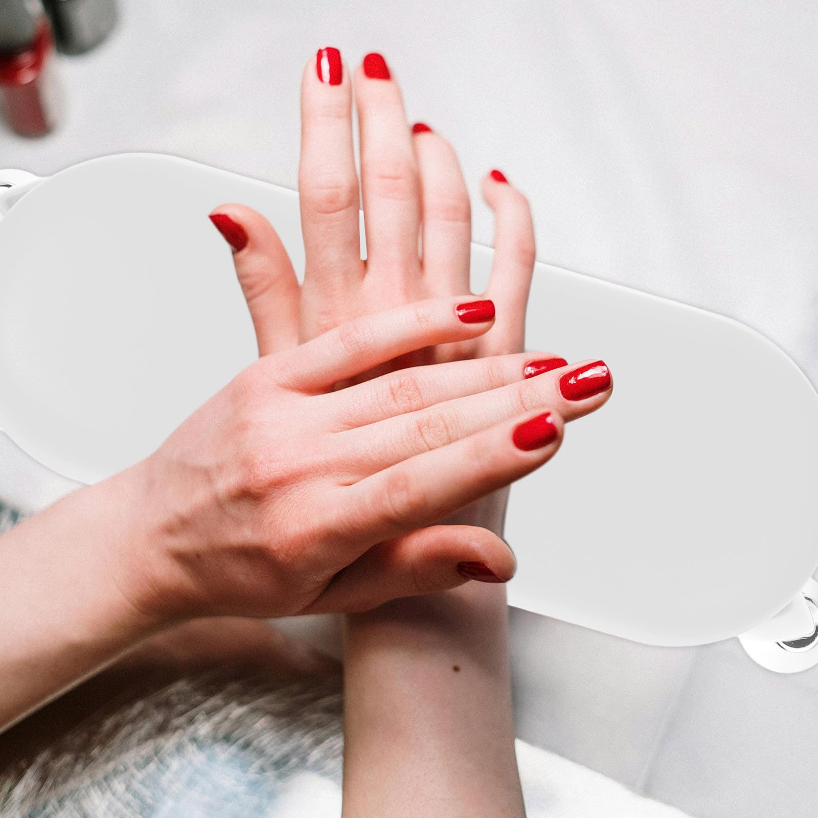 Poggiamani per Manicure in Pu e Ferro Antiscivolo, Cuscino Poggia Mani Spesso e Compatto per Salone di Bellezza e Uso Personale
